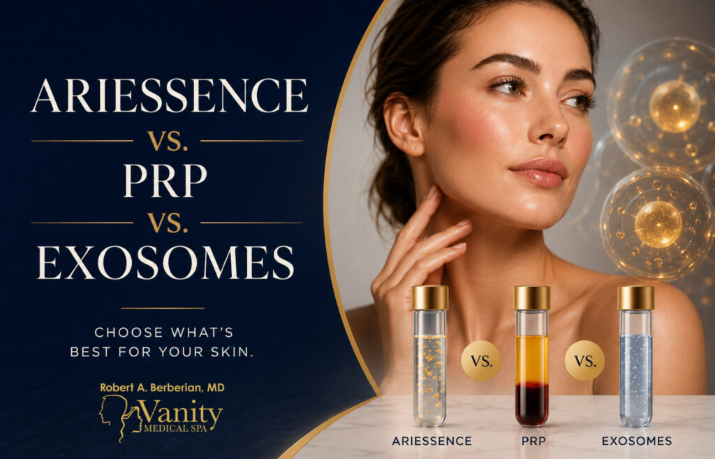 Ariessence vs PRP vs Exosomes comparison - Vanity Medical Spa Paramus NJ